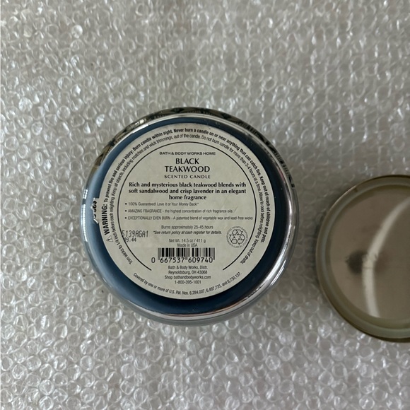 Bath & Body Works BLACK TEAKWOOD 3-Wick Scented Large Candle - Picture 4 of 4
